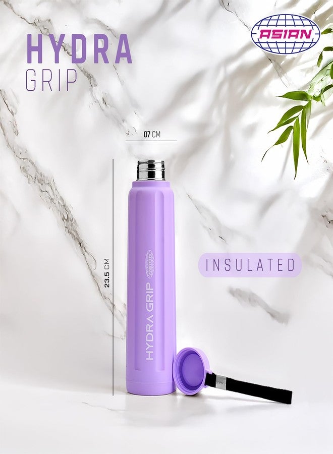 Asian Plastowares Hydra Grip Insulated Water Bottle 500ml | Seen on Farah Khan Show! | Thermosteel Flask for Hot & Cold Drinks | Leakproof Violet Travel Mug | Winter & Secret Santa Essential - Image 3